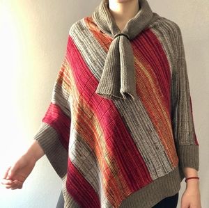 Poncho with high neck